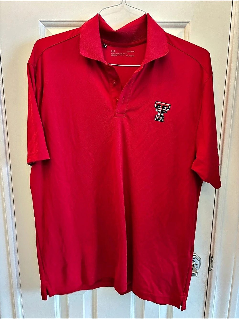 Under Armour Texas Tech Red Raiders HeatGear Polo Red Polo Size Large Like New